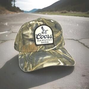 Coors Banquet Beer Camo Duck Trucker Hat Adjustable Snapback Mallard Hunting New